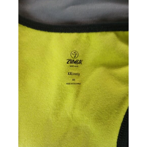 Zumba Dance Instructor Racerback Tank Top Neon Green Black XXL Dance Joy New - Picture 11 of 13